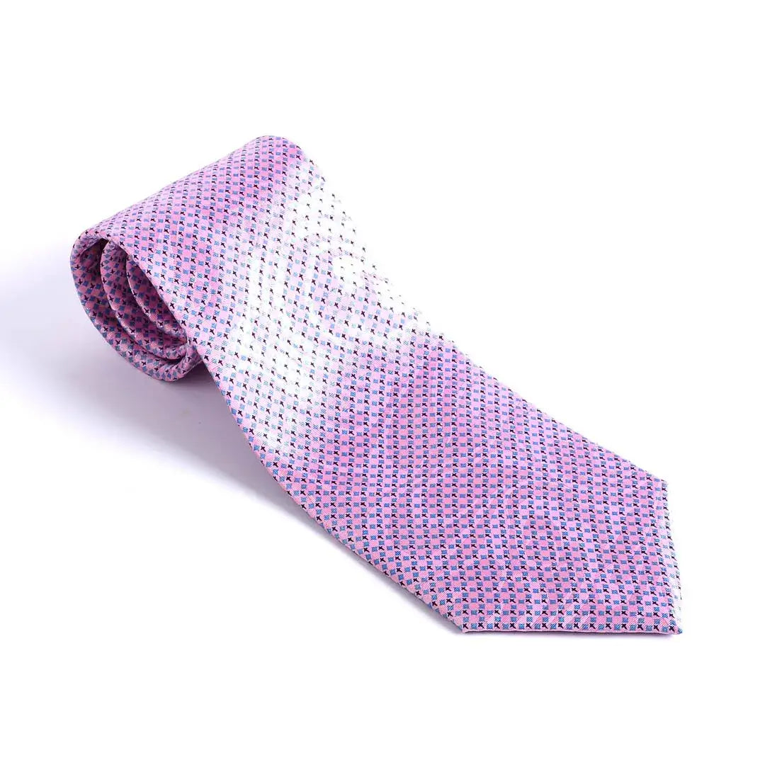 Tie Polyester - Diamond Cross - Pink