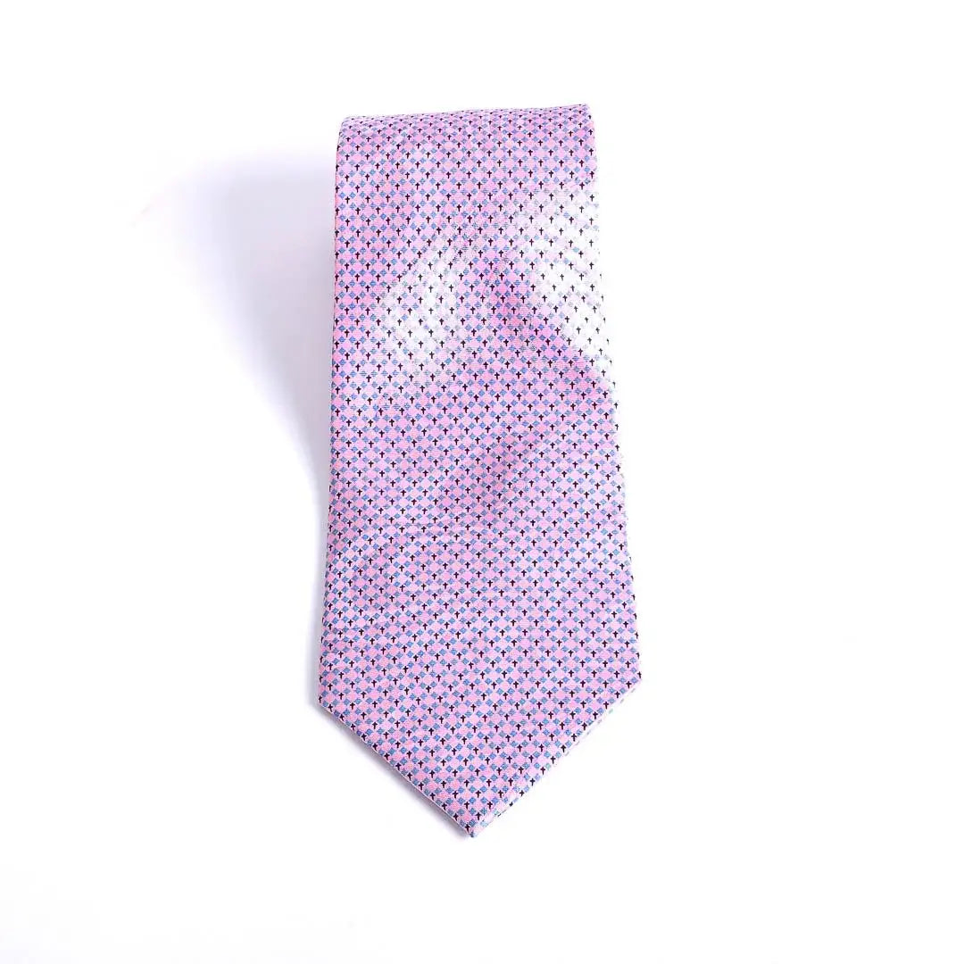 Tie Polyester - Diamond Cross - Pink