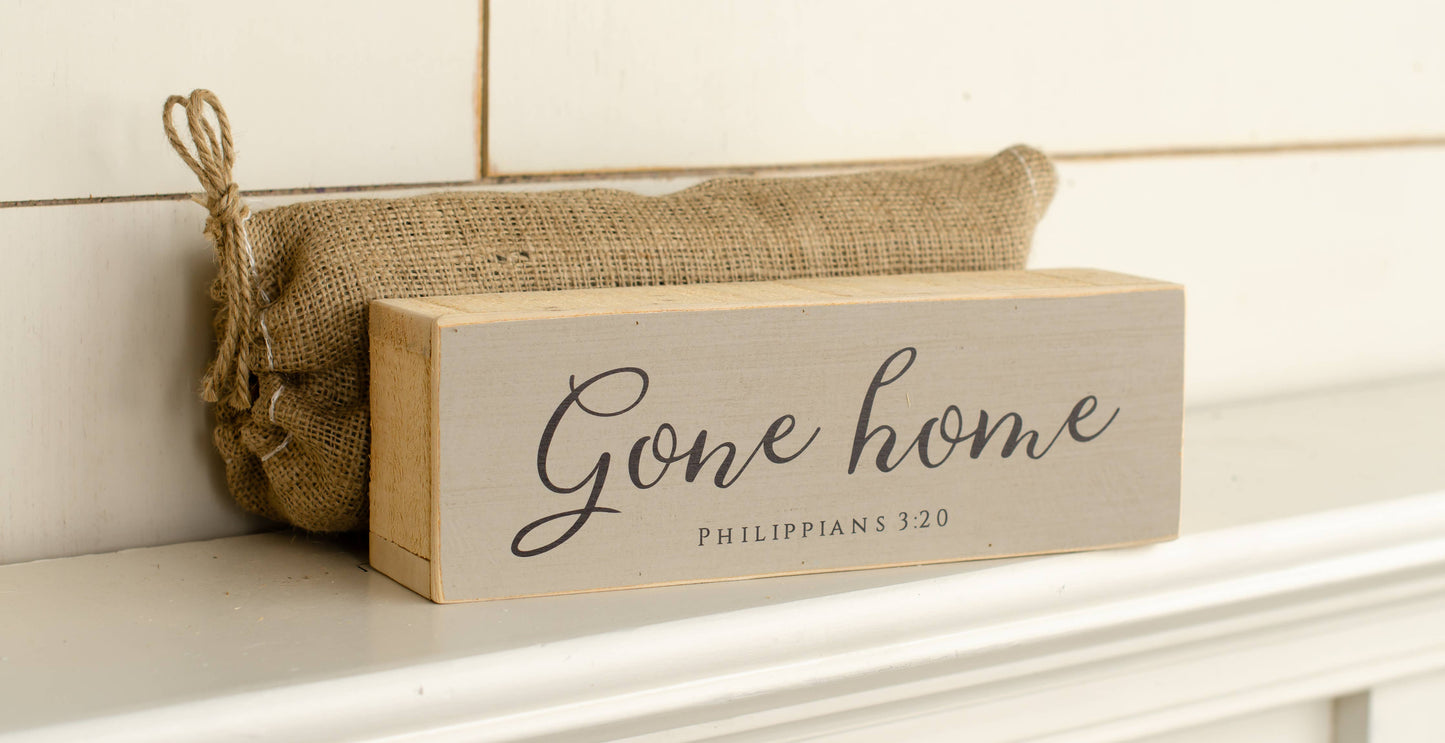 Bereavement Shelf Sitters | 12 x 4" Box Frame Sign | Comes w: The Man On The Middle Cross