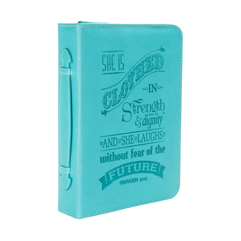 DIVINITY BIBLE COVER SHE IS CLOTHED TEAL