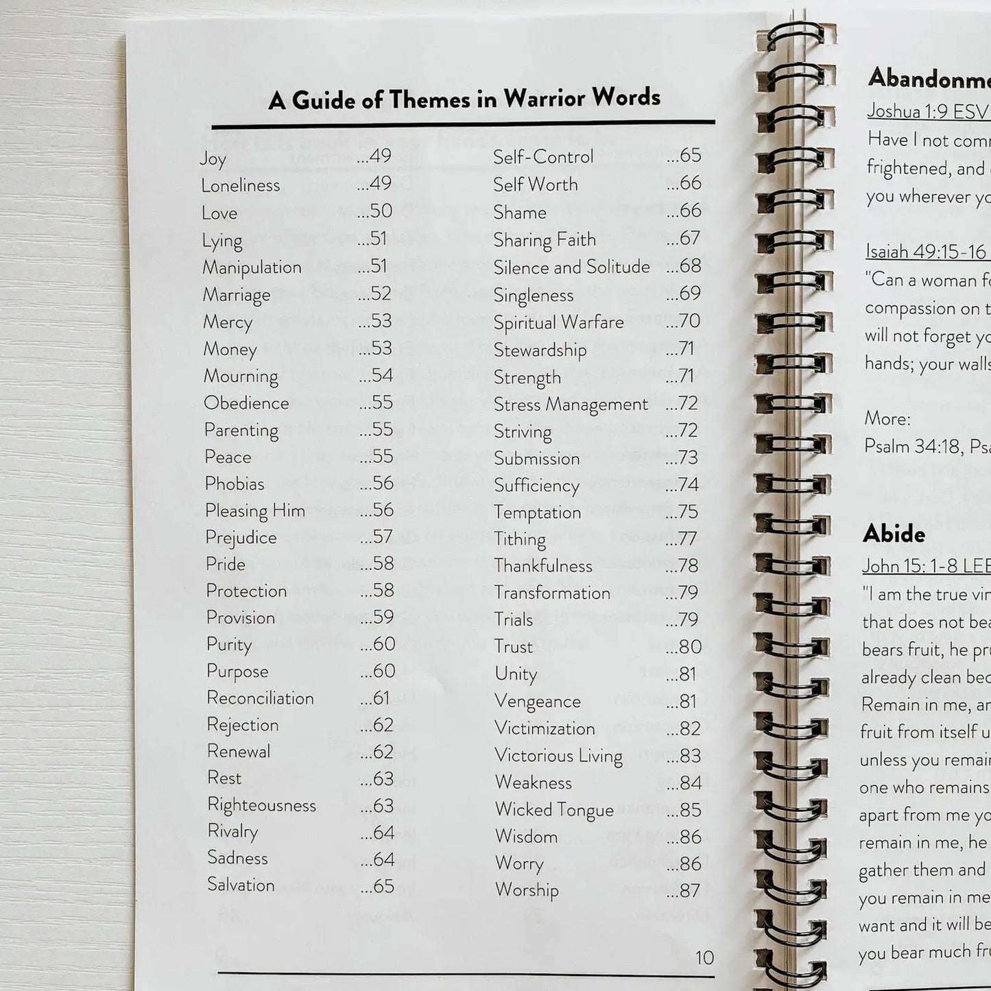 WARRIOR WORDS SCRIPTURE REFERENCE TOOL WHEAT AND HONEY CO