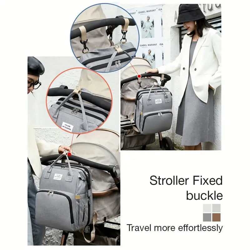 Folding Mommy Bag, Lightweight Portable Folding Crib Bed, Large-capacity Baby Backpack