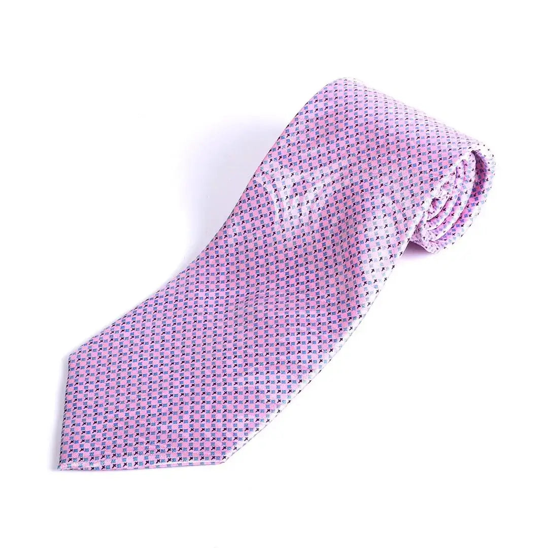 Tie Polyester - Diamond Cross - Pink