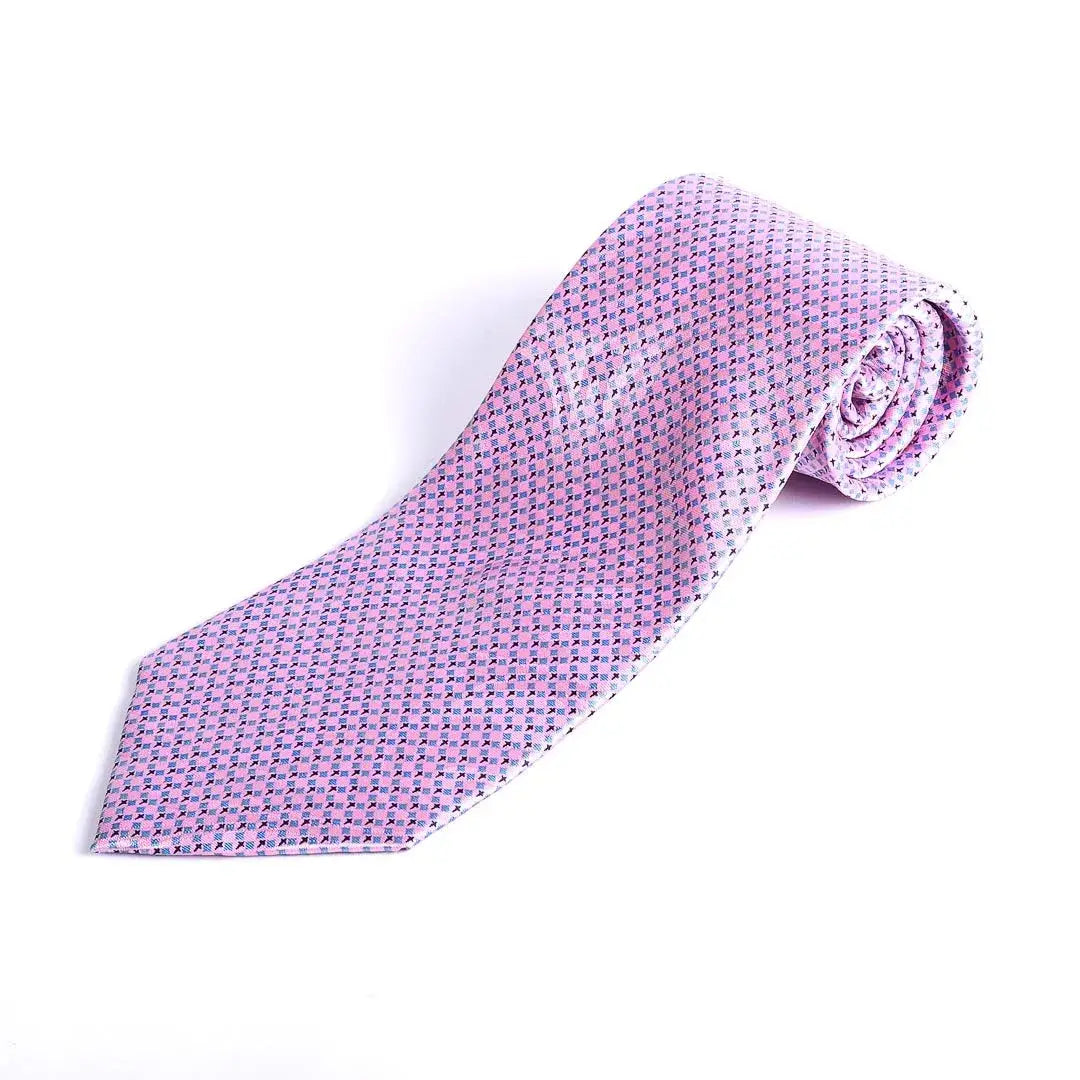 Tie Polyester - Diamond Cross - Pink