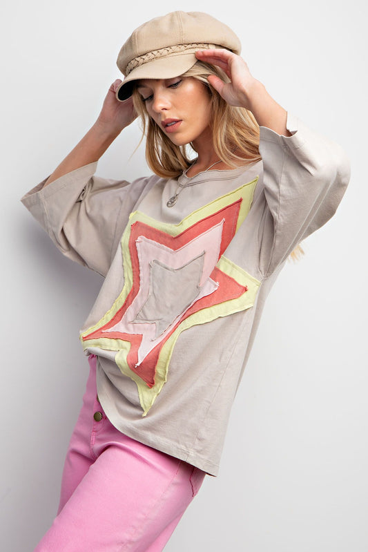 Half Sleeve Star Patch T