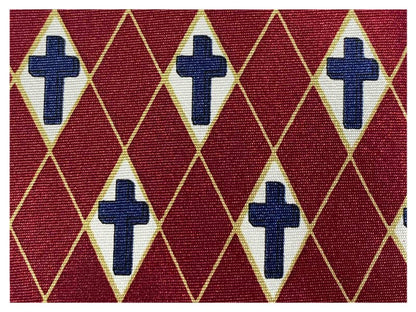 Tie Polyester - Diamond Cross - Burgundy