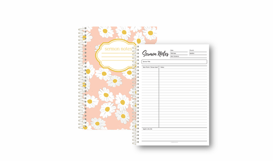 Sermon Notes Spiral-bound journal, 40 pages: Full Size- 8.5"x11"