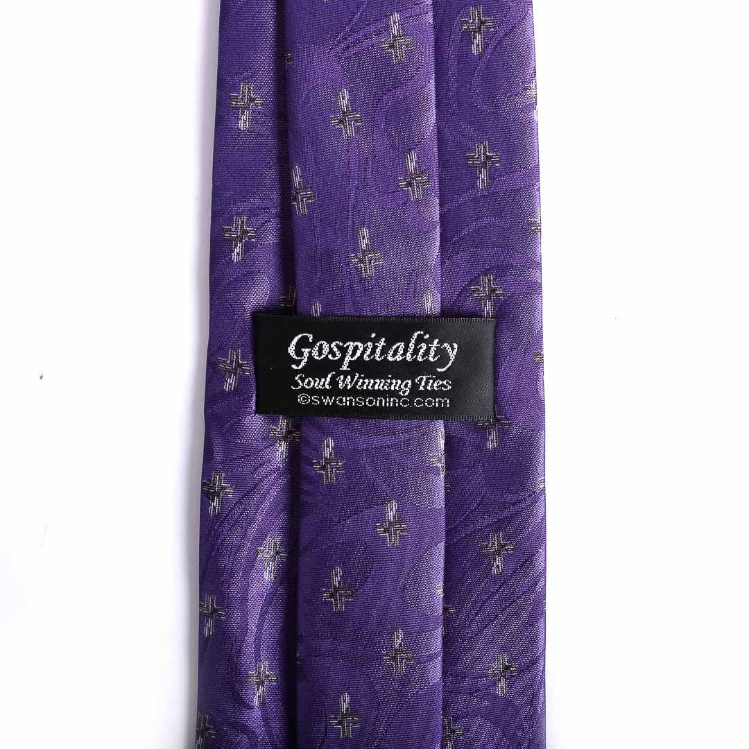 Tie Polyester - Purple Cross