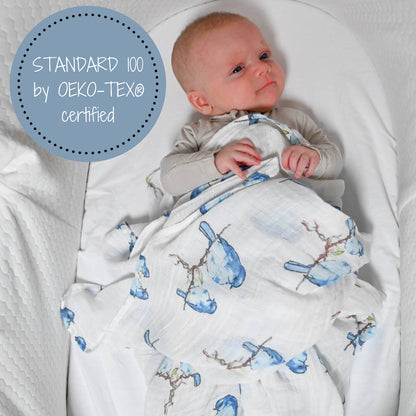 Bluebird Of Happiness Baby Swaddle Blanket