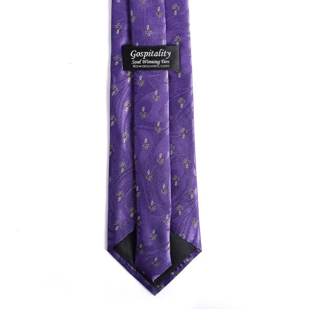 Tie Polyester - Purple Cross