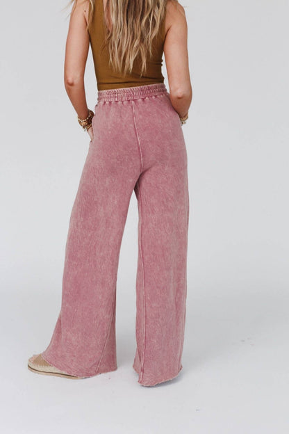 Relaxing Robin Wide Leg Pant - New Mauve: L