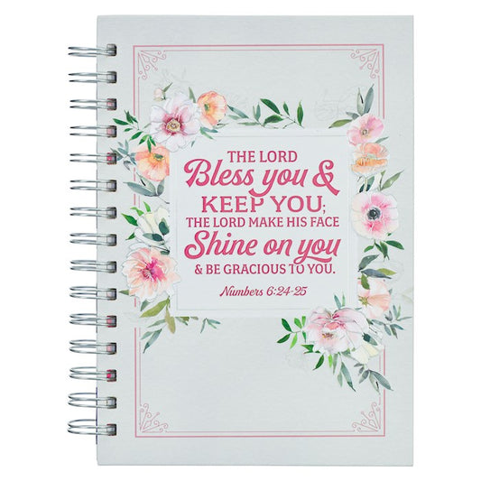 Journal-Wirebound-Floral/Stripes Bless You Num. 6:24-25