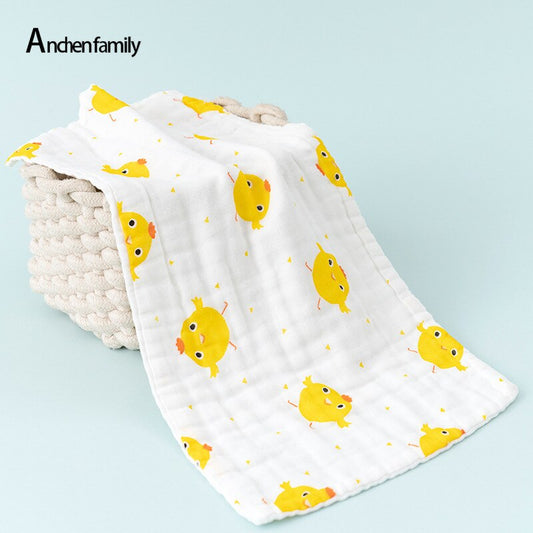 Absorbent Saliva Burp Cloth Baby Stuff Infant Cartoon Cotton Feeding Towel Bibs Soft Newborn Muslin Handkerchief 25x50CM