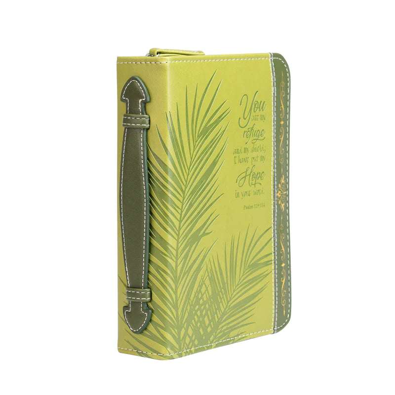 DIVINITY BIBLE COVER GREEN & GOLD PALM
