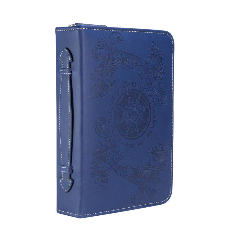 DIVINITY BIBLE COVER NAVY BLUE FLYING COMPASS ROSE