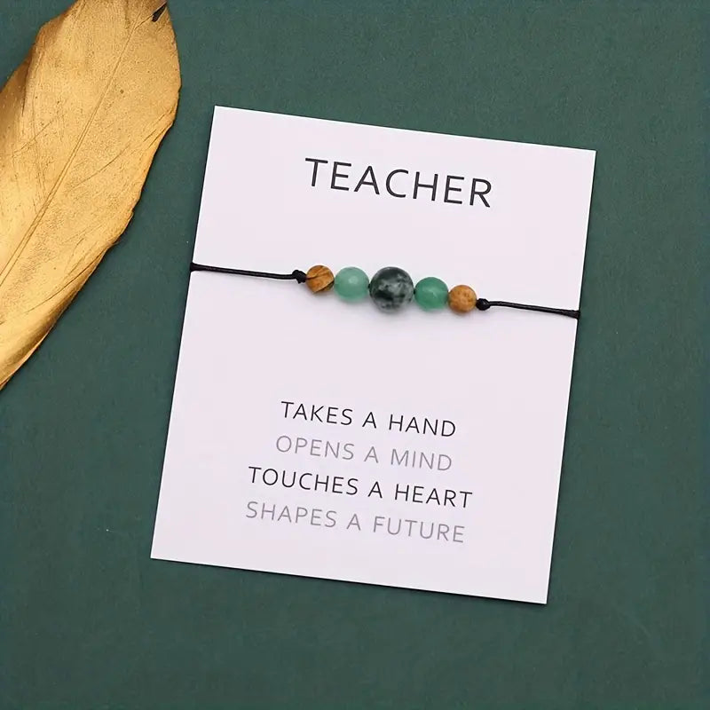 Teacher's Blessing Card Bracelet  Teacher's Day Gift