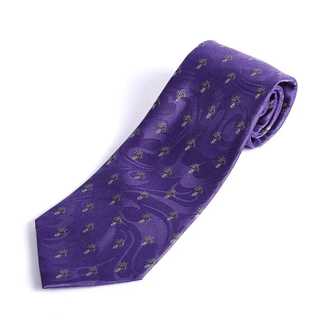 Tie Polyester - Purple Cross