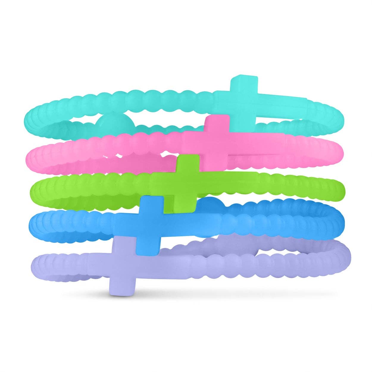 Jesus Bracelets (Cross Bracelets): Neon (5 pack) / Medium