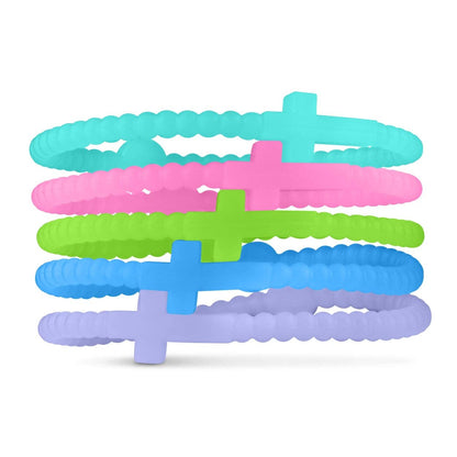 Jesus Bracelets (Cross Bracelets): Neon (5 pack) / Extra Small