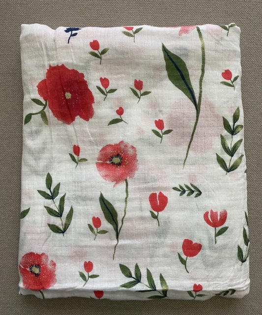 Flowers Baby Muslin Swaddle Blanket Infant Girls