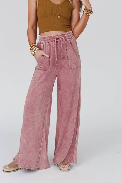 Relaxing Robin Wide Leg Pant - New Mauve: L