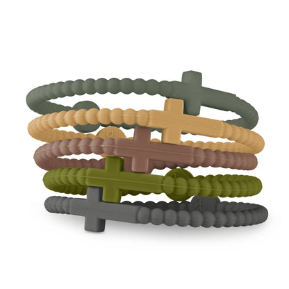 Jesus Bracelets (Cross Bracelets): Camo (5 pack) / Large